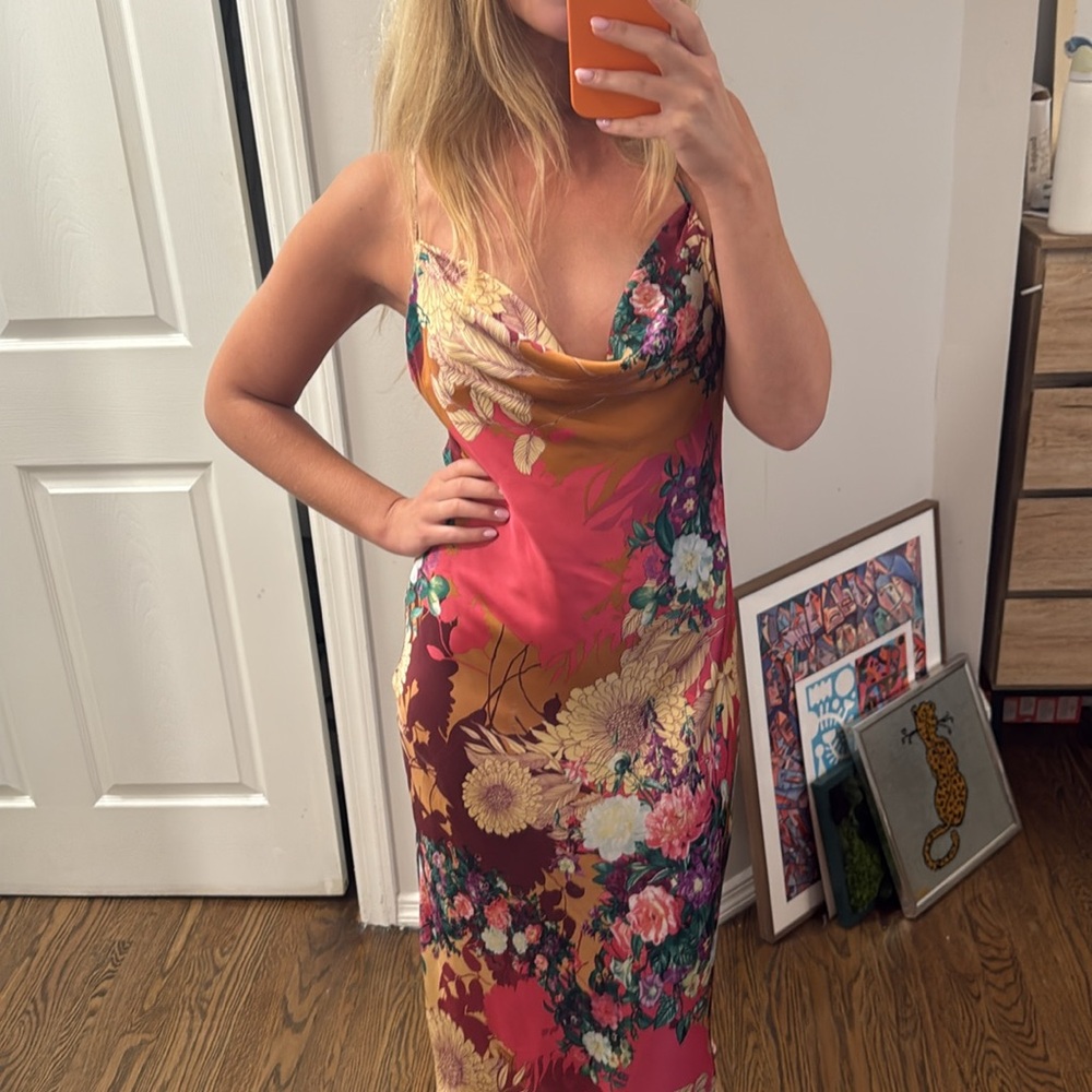 Strapless low back midi dress